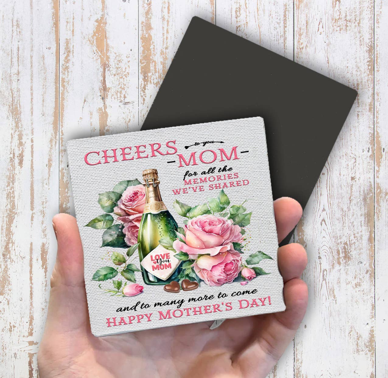 Cheers to Mom Mothers Day Magnet Fridge - Sets of 2