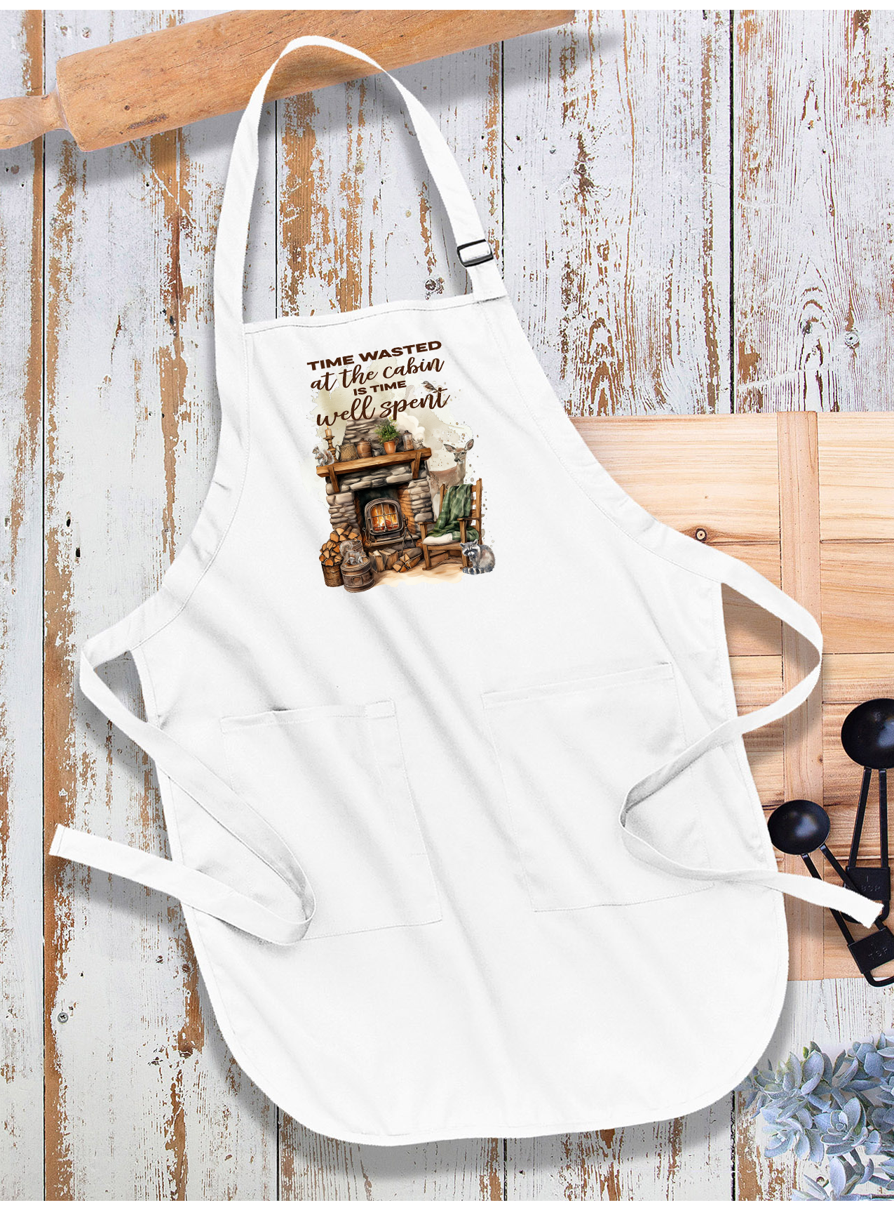 Time at the Cabin Well Spent Apron