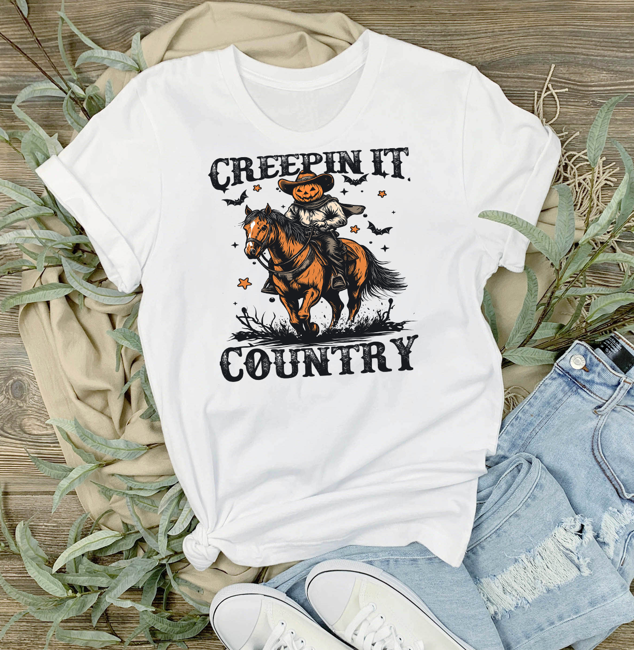 Halloween Creepin it Country T-Shirt