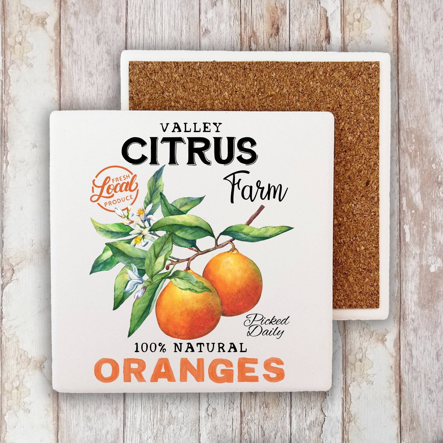 Farm Fresh Citrus Oranges Stone Coaster