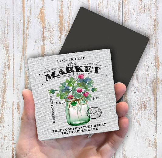 St Patricks Day Farmers Market Magnet Fridge - Sets of 2