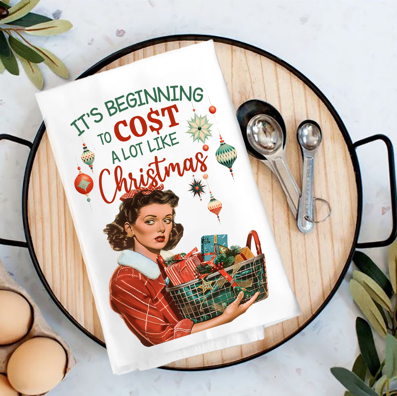 Beginning to cost like Christmas Tea Towel