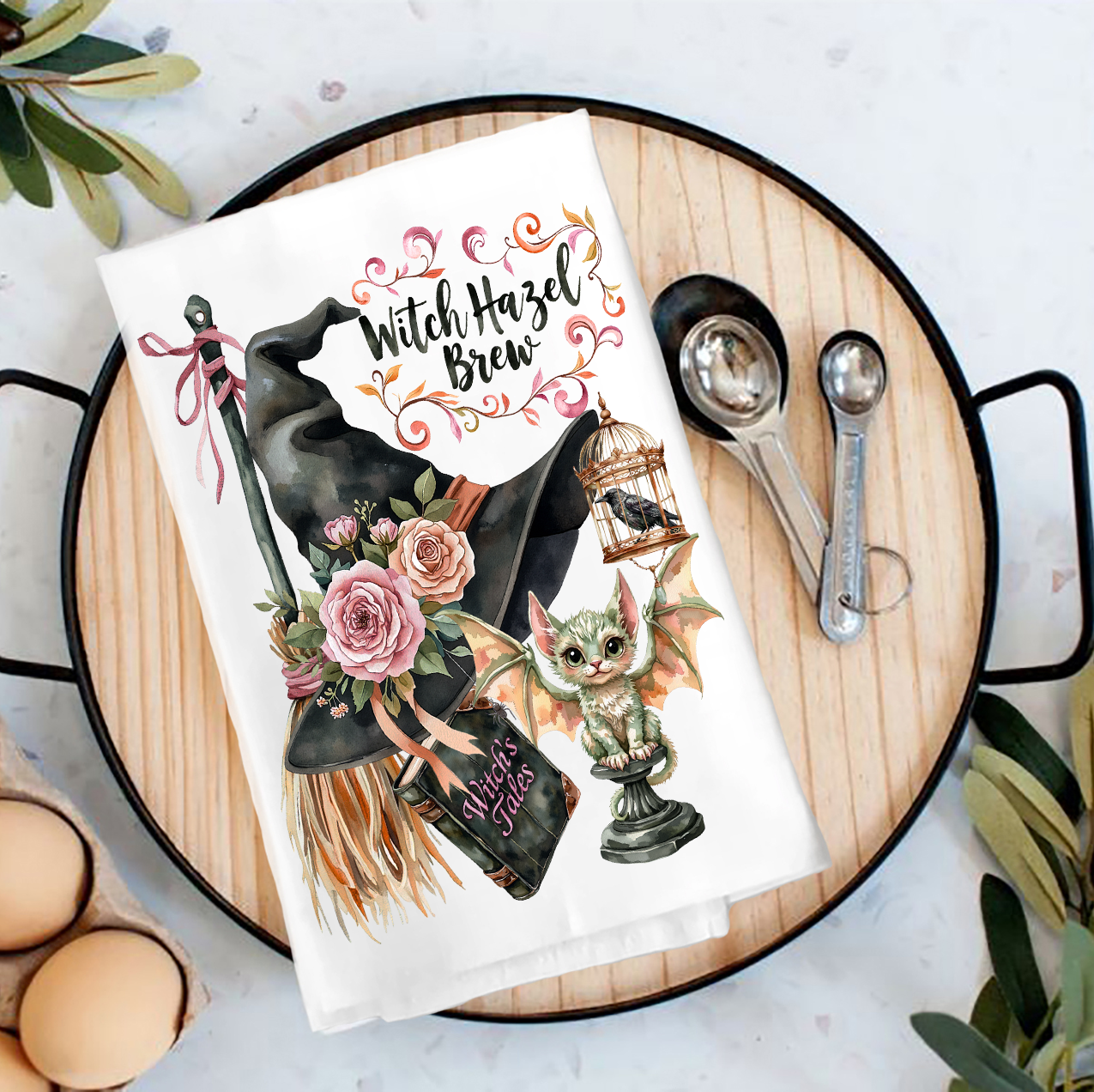 Halloween Witch Hazel Brew Tea Towel