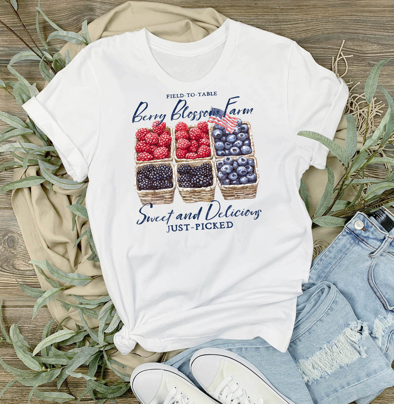 Blueberry Raspberry Blackberry Farms T-Shirt