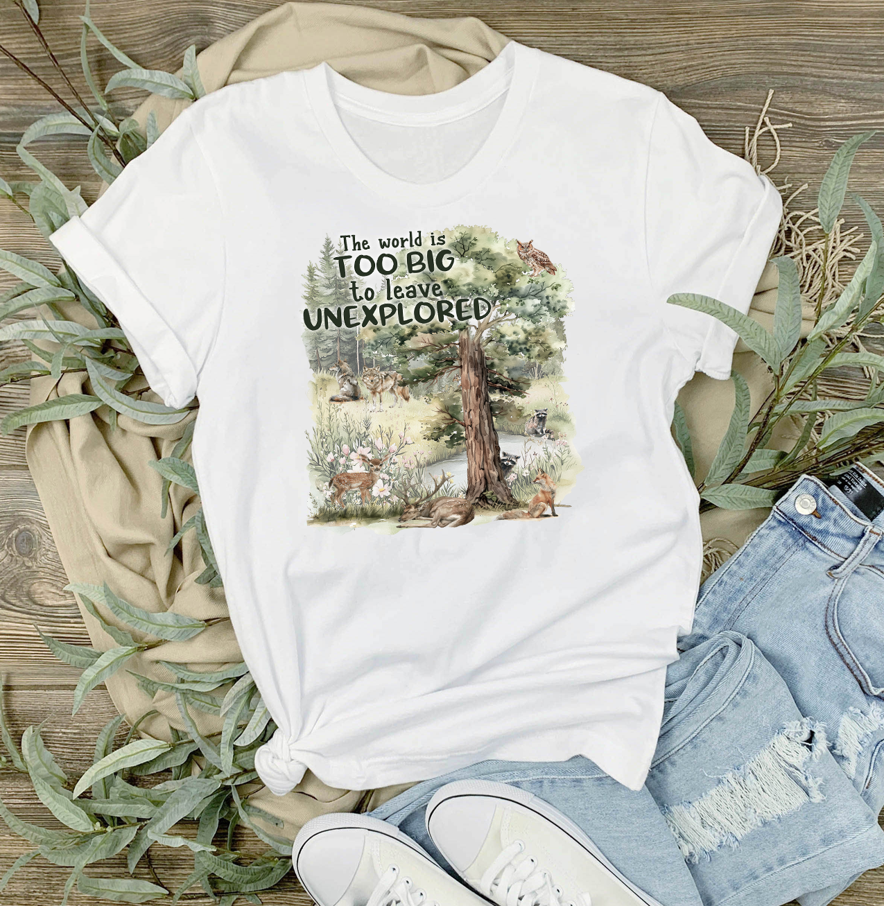 Woodland Animal Explore Wildness T-Shirt