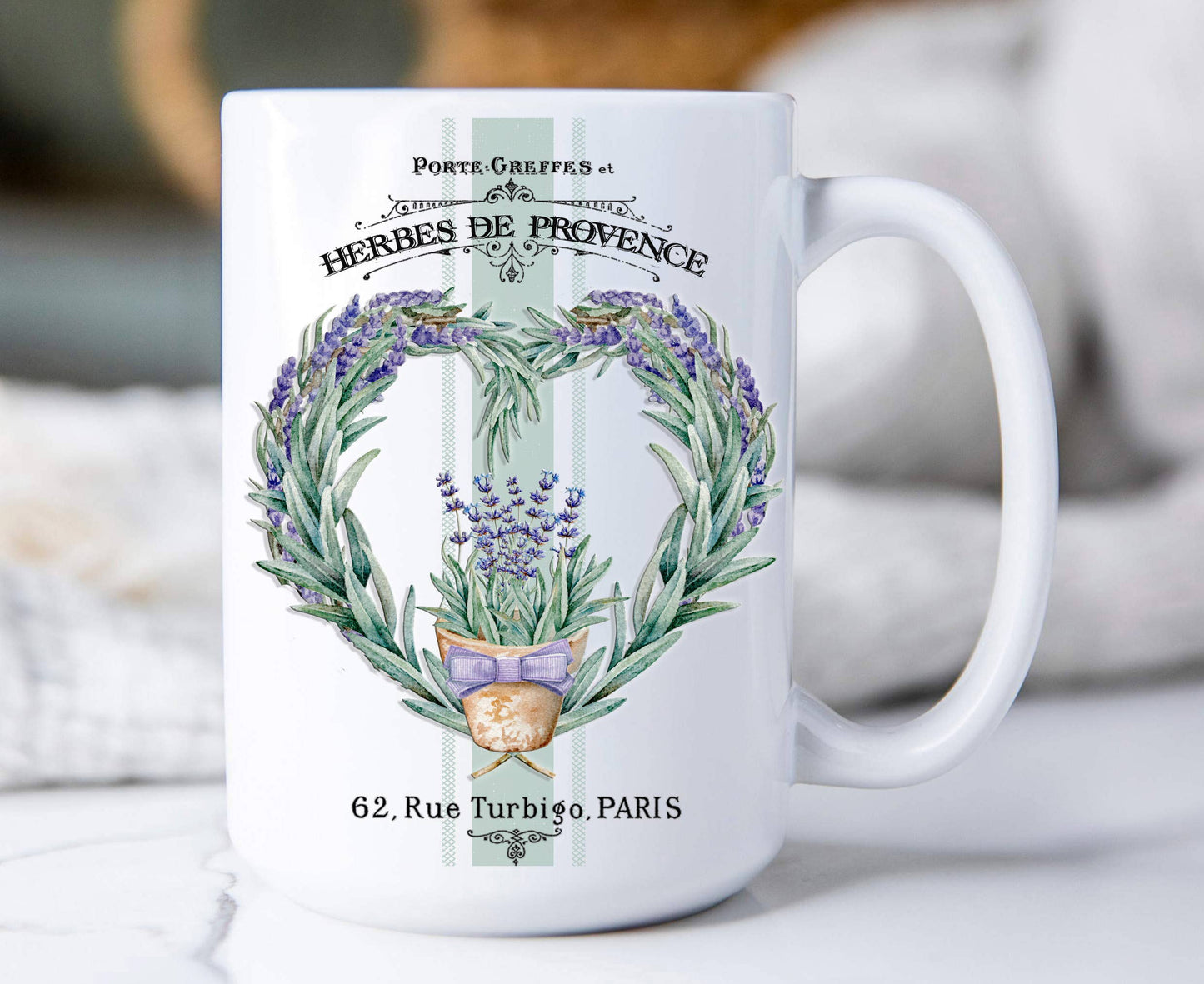 Vintage French Herbs Lavender 15 oz Coffee Mug