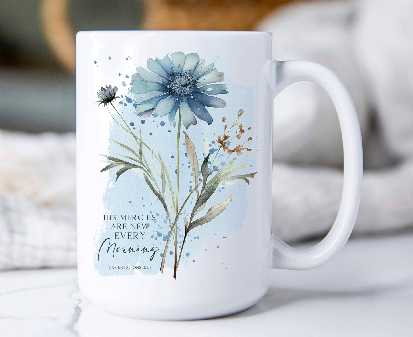 Spiritual His Mercies are New 15 oz Coffee Mug