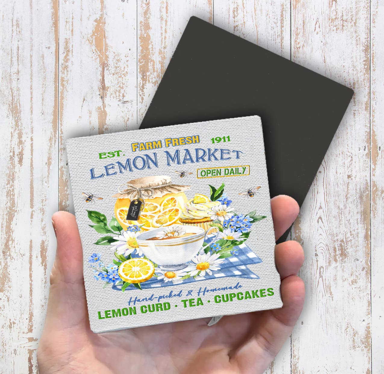 Farm Fresh Lemon Market Tea Magnet Fridge - Sets of 2