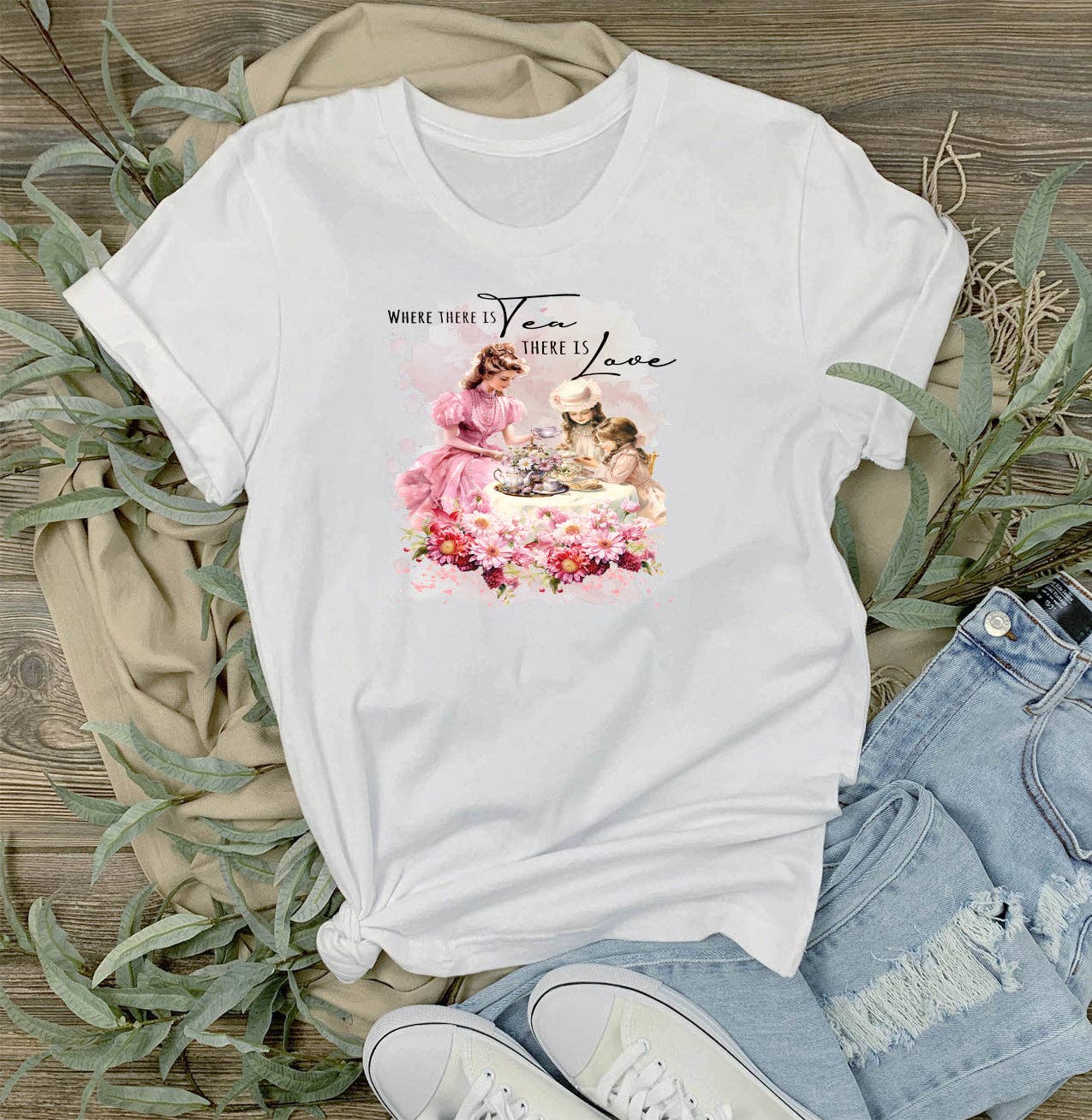 Victorian Mother Daughter Tea T-Shirt