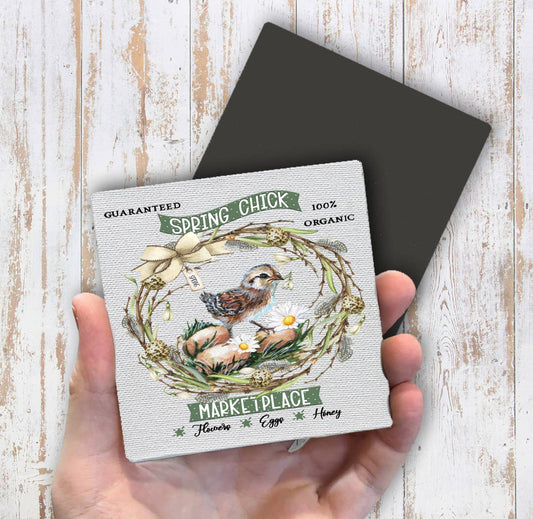 Spring Chicks Marketplace Magnet Fridge - Sets of 2
