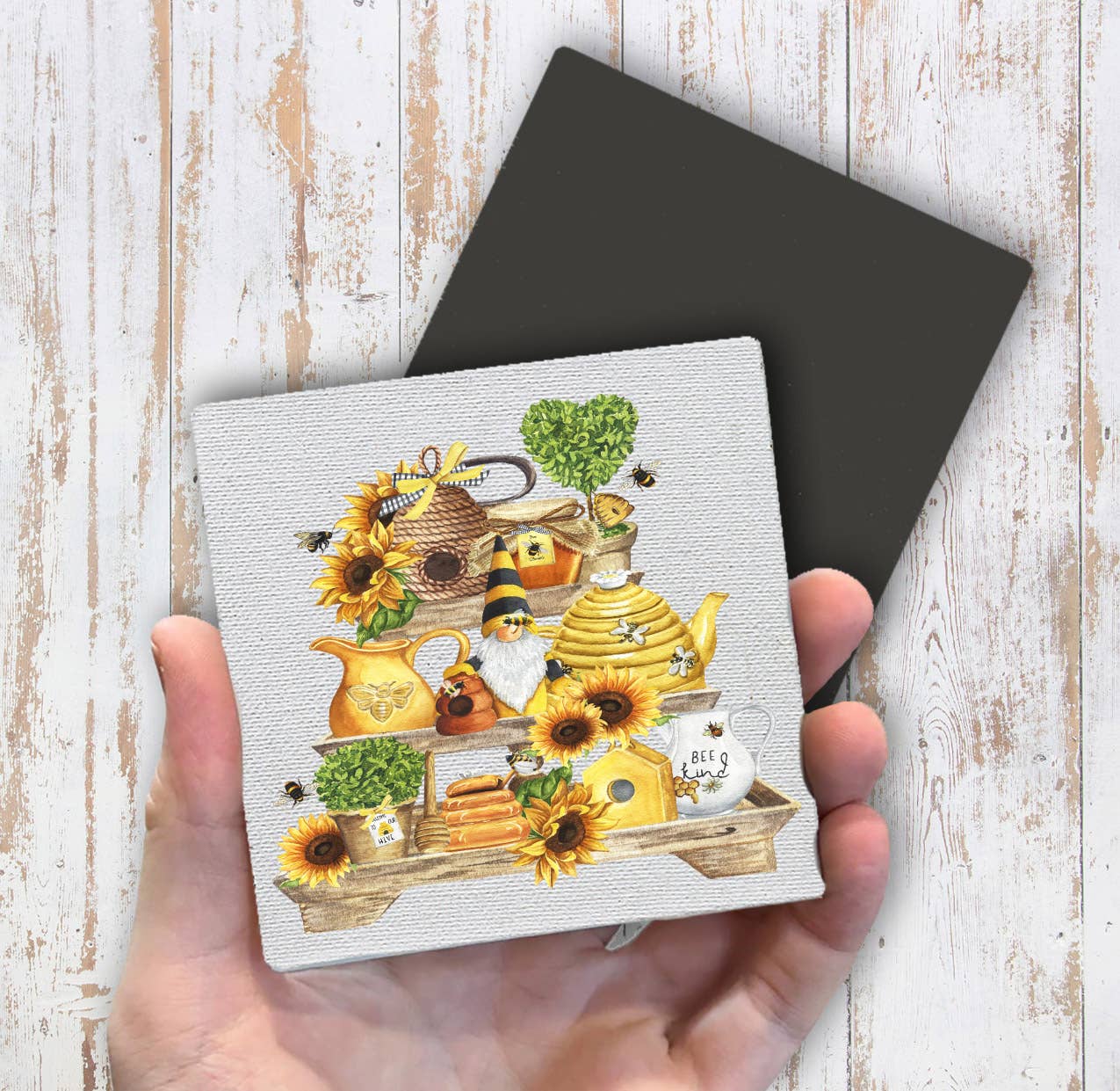 Bee Kind Honey Bees 3 Tier Tray Magnet Fridge - Sets of 2