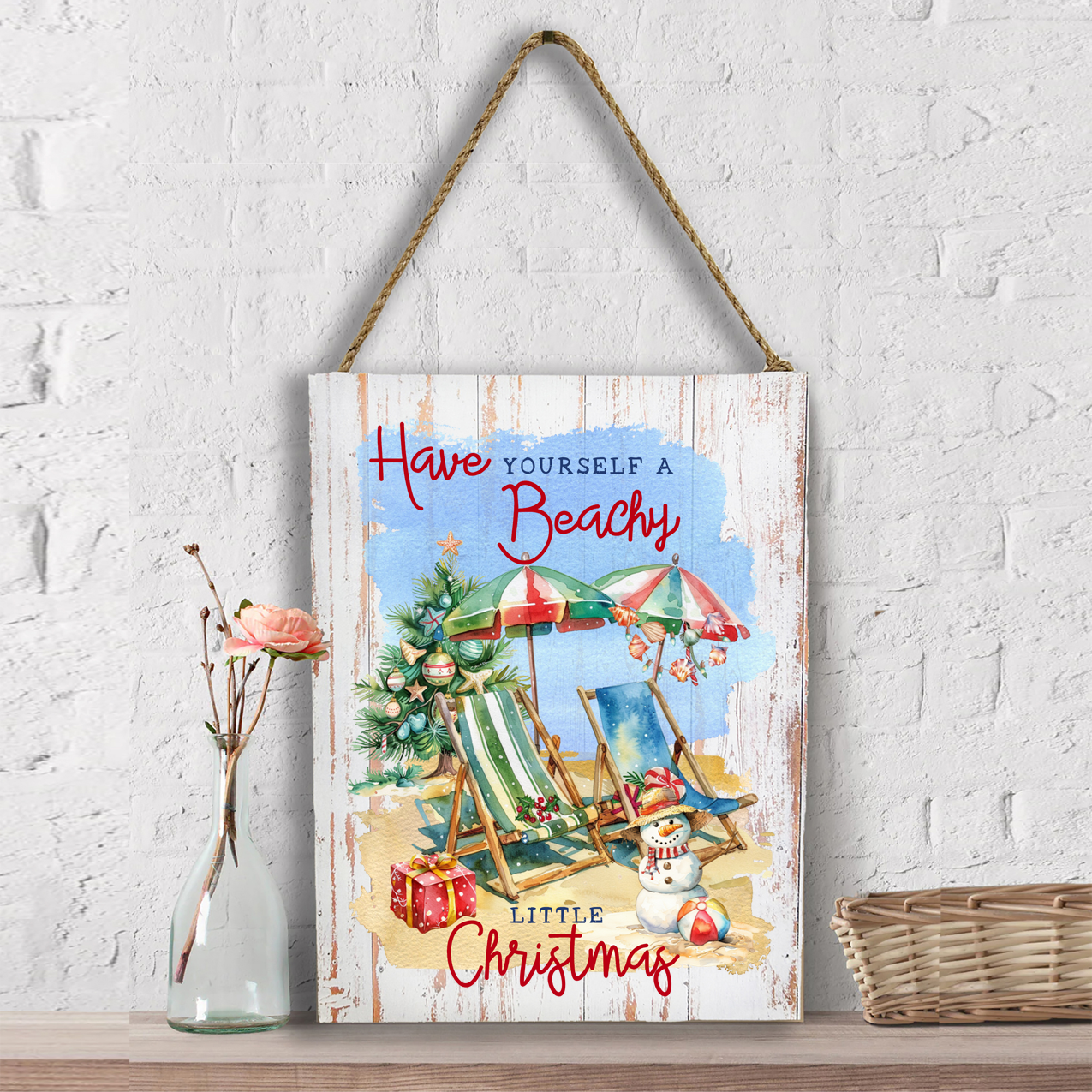 Coastal Have a Beachy Christmas Wall Decor