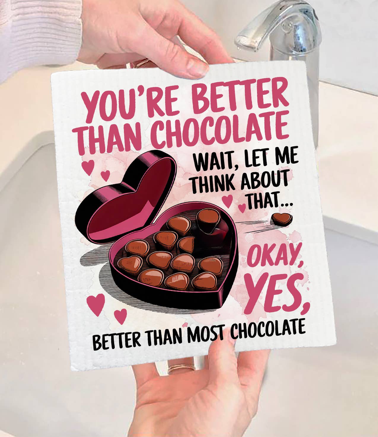 Your Better Than Chocolate Valentine Swedish Dishcloth (Set of 2)