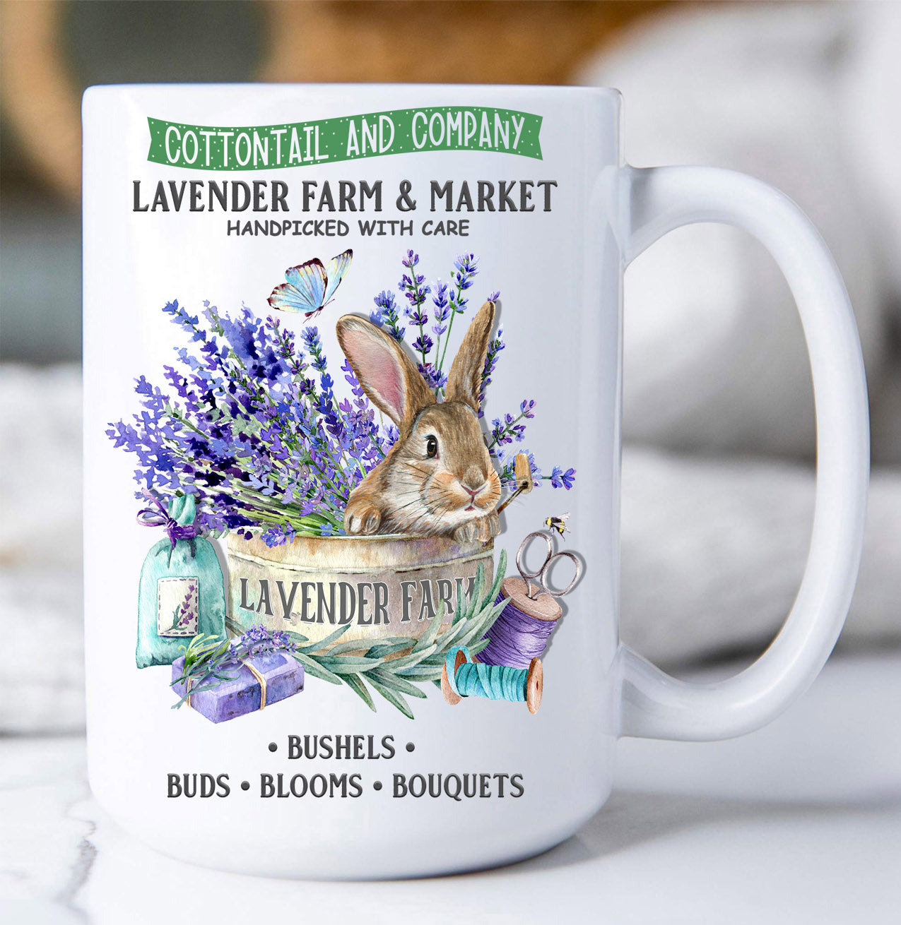Lavender Farm Bunny Coffee Mug