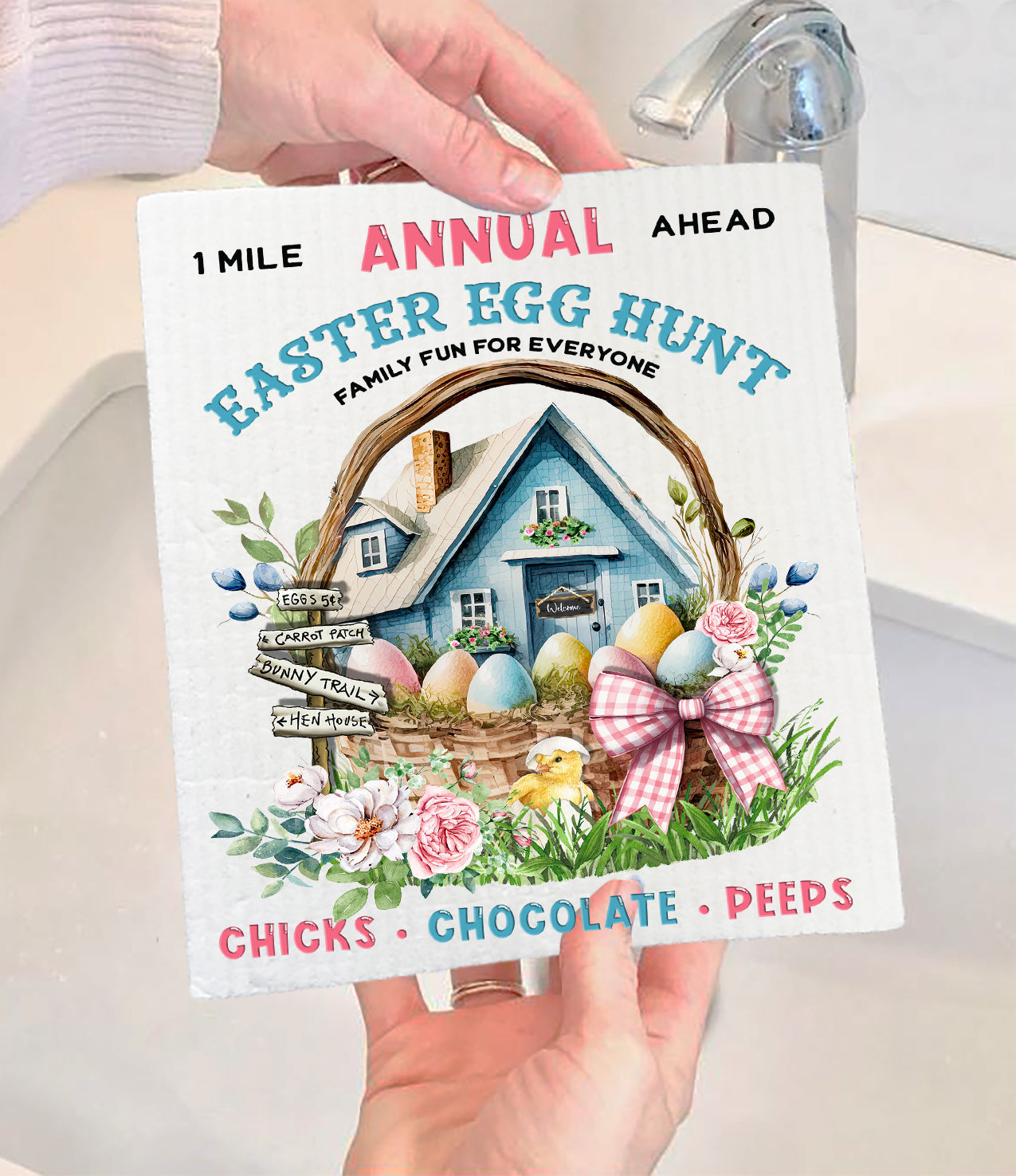 Annual Easter Egg Hunt Swedish Dishcloth (Set of 2)