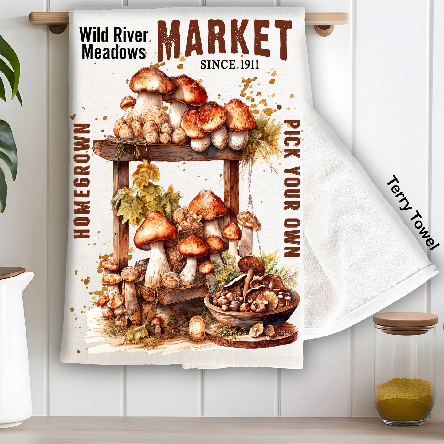 Wild River Mushroom Market Kitchen Terry Towel