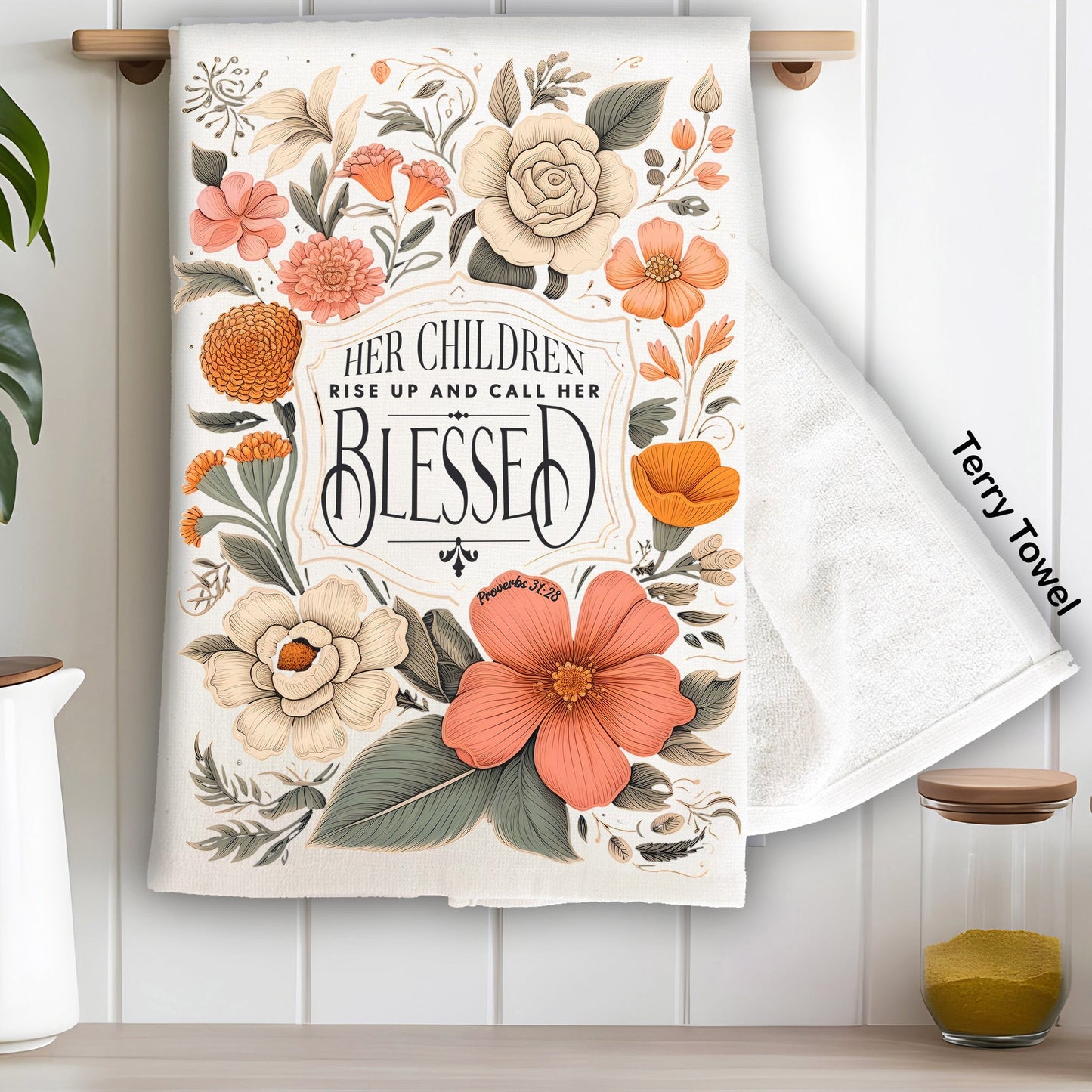 Mothers Day Children Call Her Blessed Kitchen Terry Towel