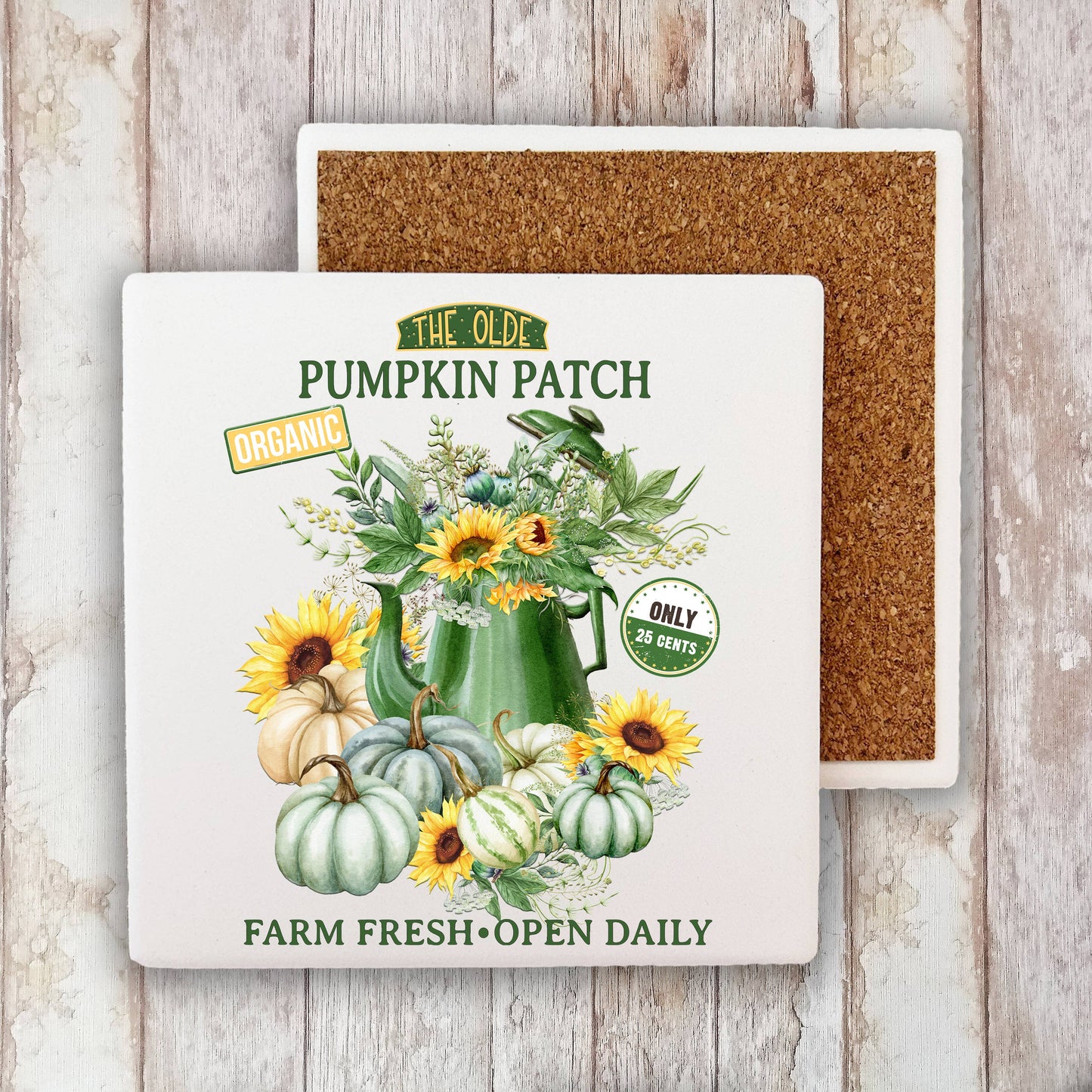 Fall Autumn Farm Pumpkin Patch Stone Coaster