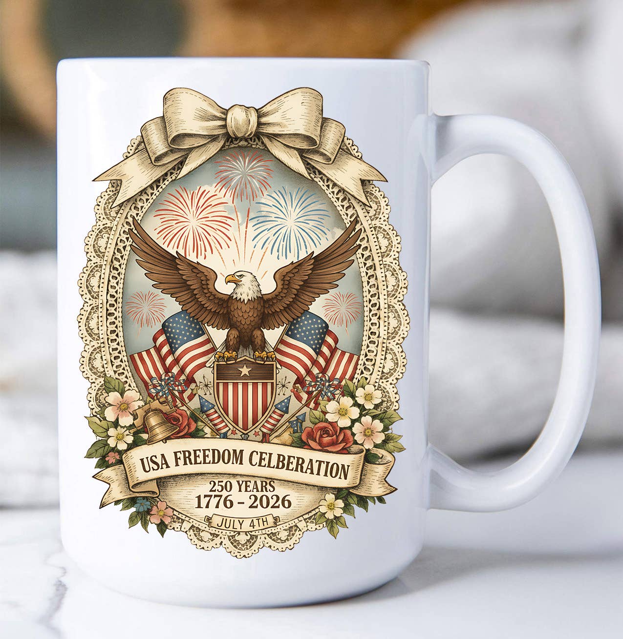 Patriotic Eagle 250 Anniversary America Coffee Mug