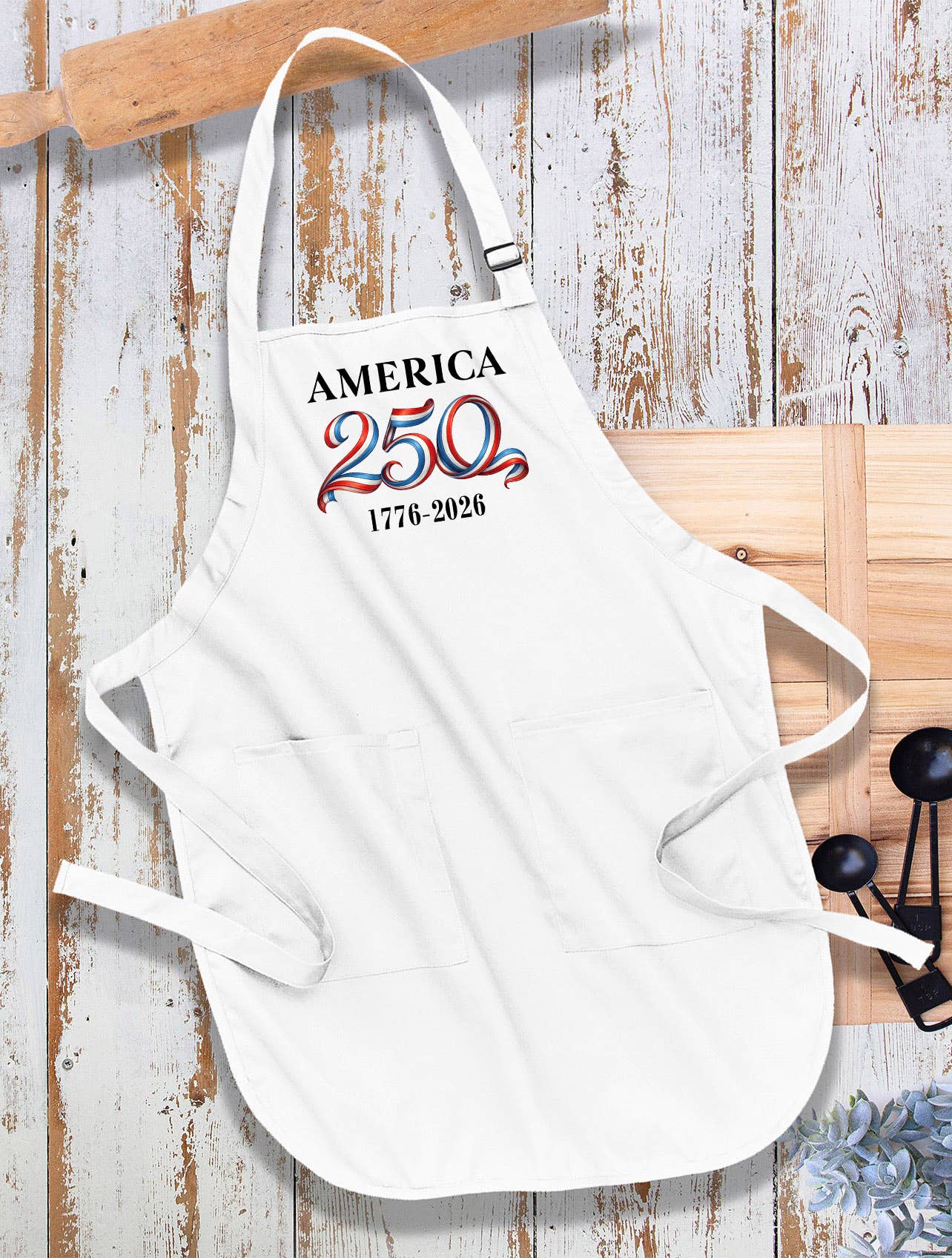 Patriotic Flowers 250 Anniversary America Apron