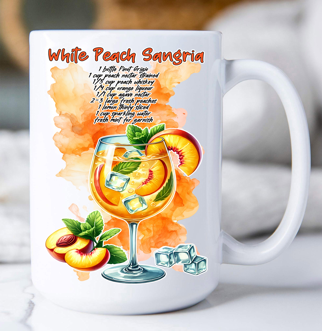 Summer Cocktail Peach Sangria Coffee Mug