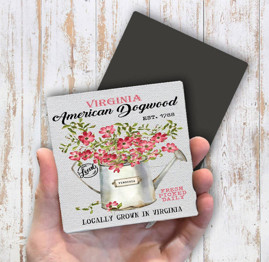 Virginia State Flower American Dogwood Magnet Fridge - Sets of 2