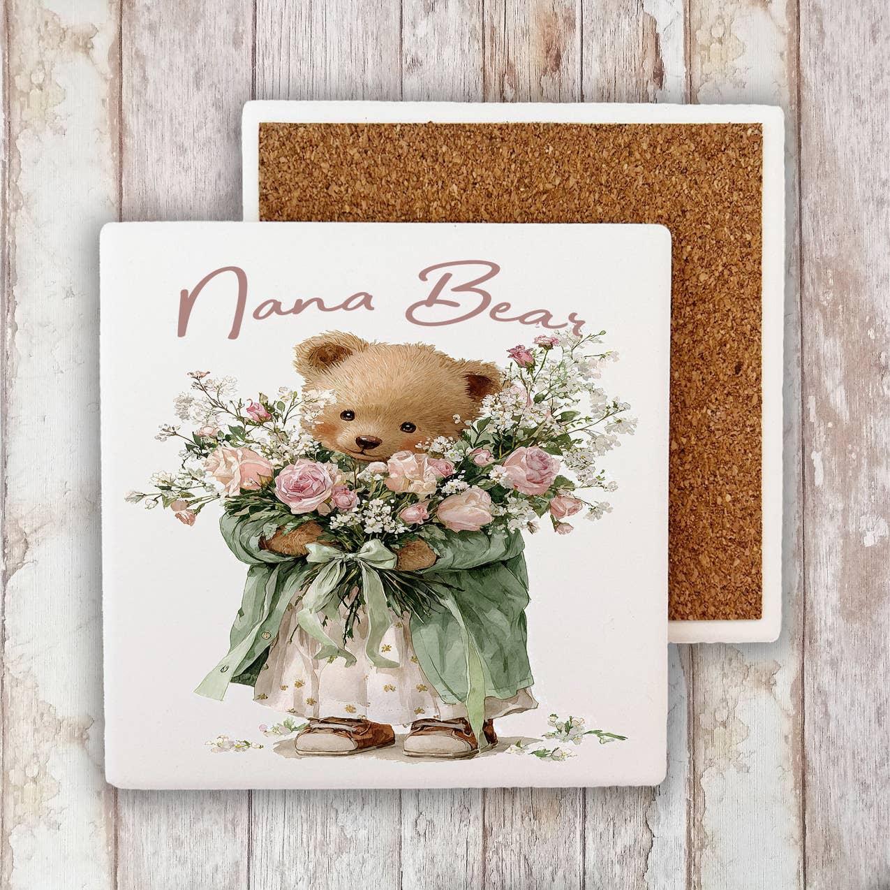Mother's Day Nana Bear Stone Coaster