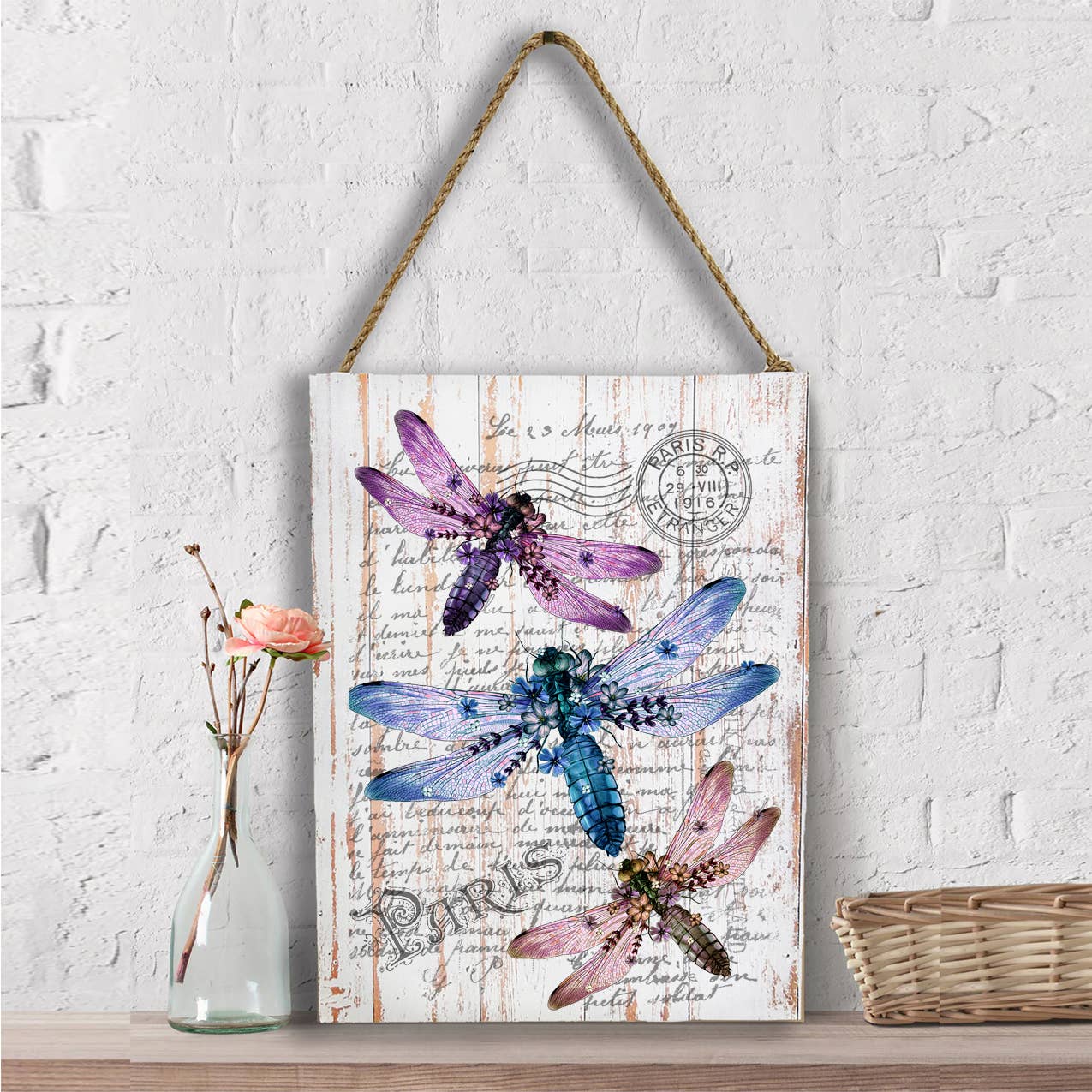 Vintage Dragonfly Paris Insect Wall Decor