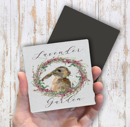 Spring Bunny Lavender Garden Magnet Fridge - Sets of 2