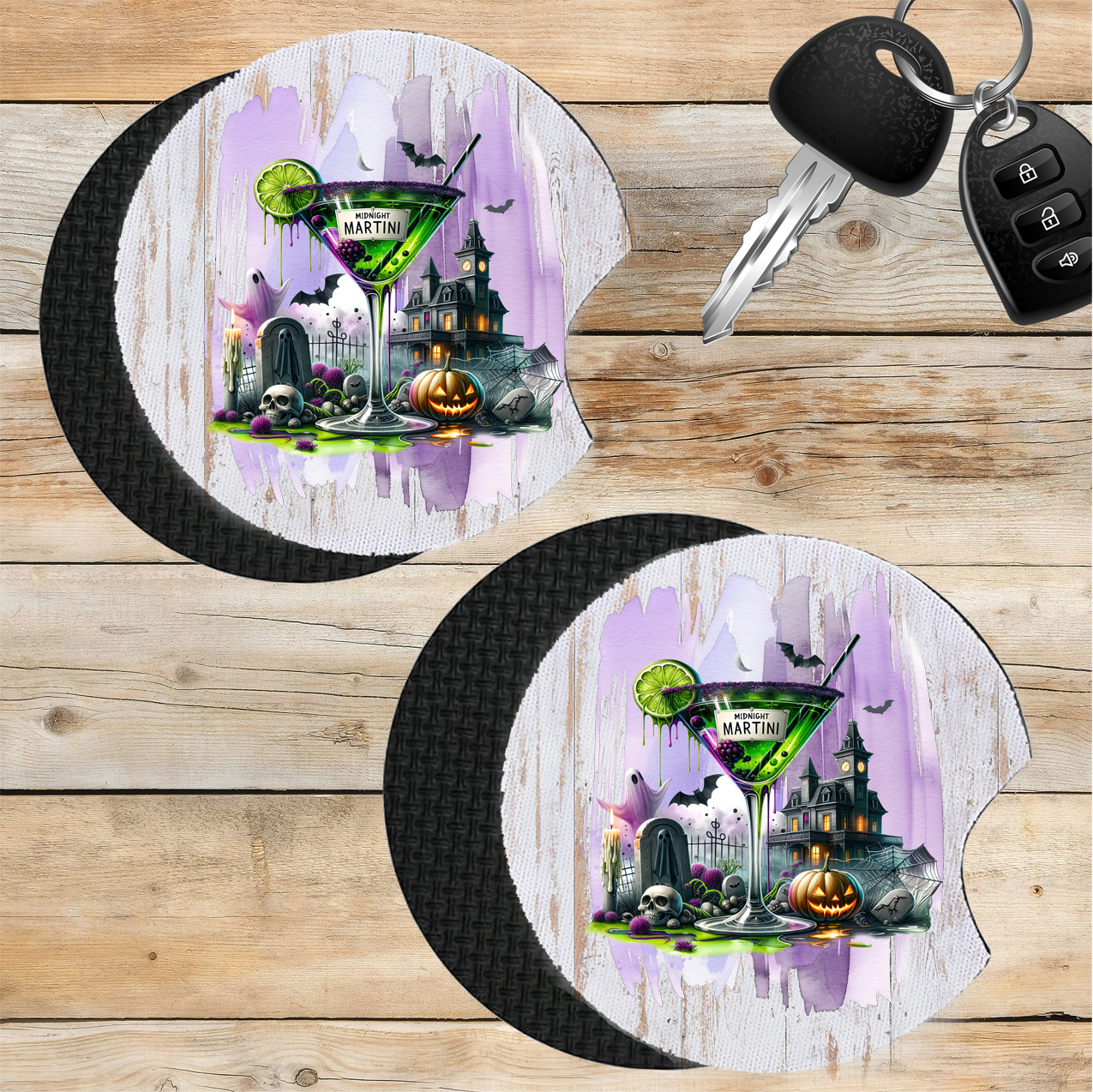 Car Coaster Halloween Midnight Martini