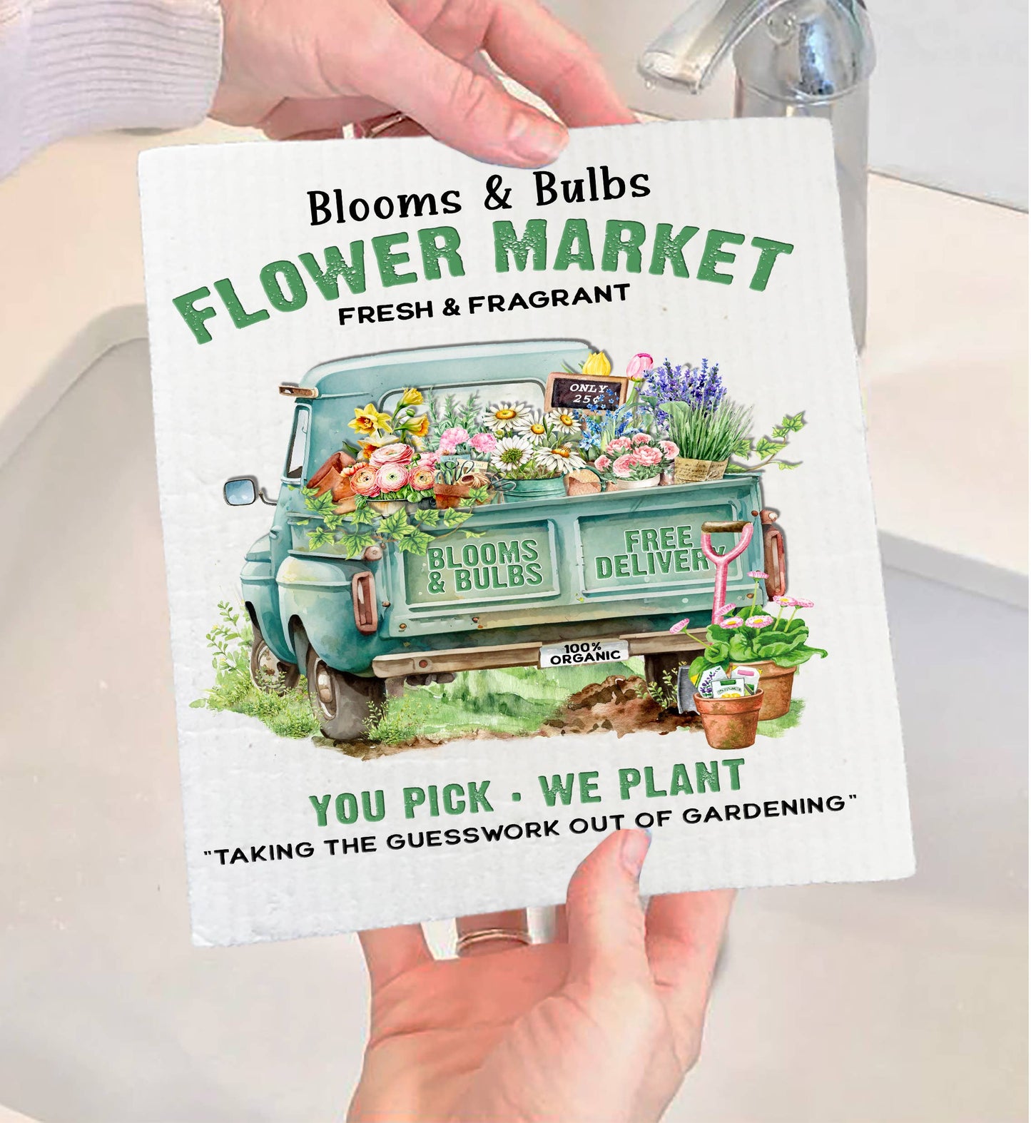 Modern Farmhouse Country Pick up Truck Swedish Dishcloth-Set of 2