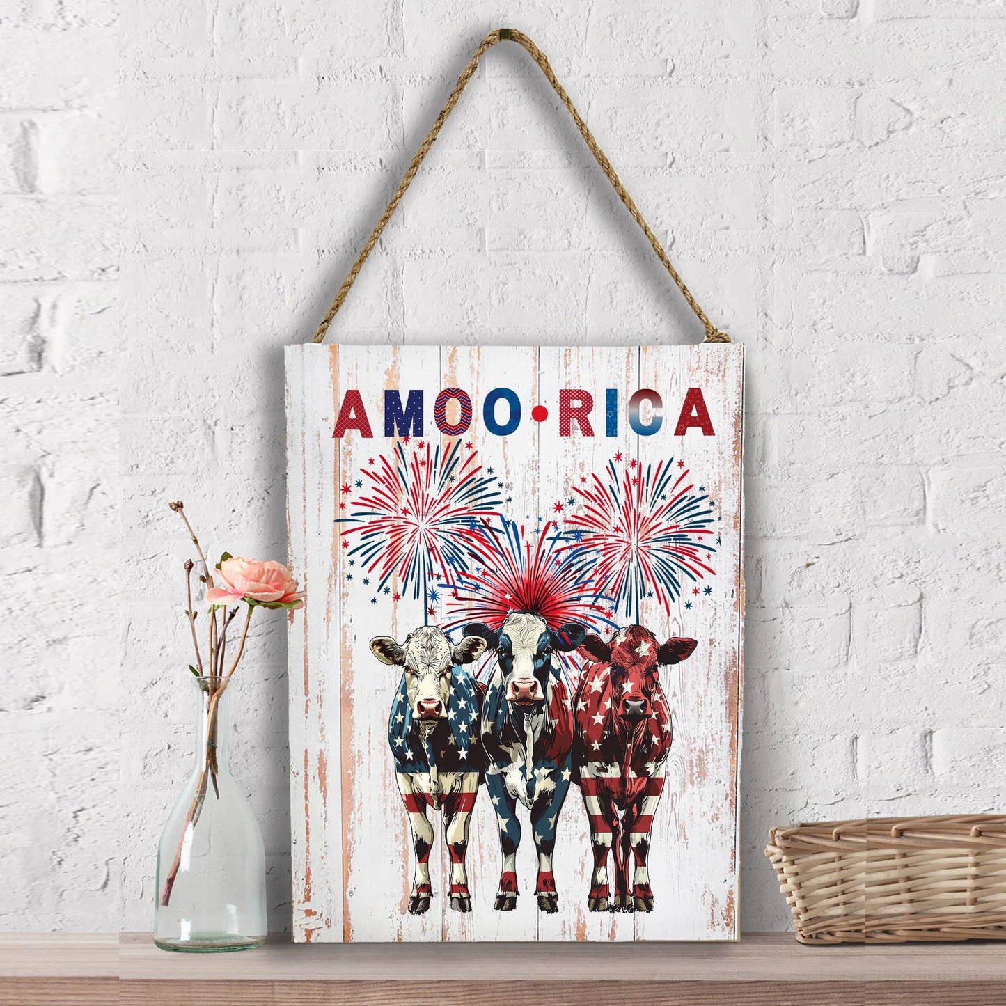 Patriotic Cow Amoo-rica Wall Decor