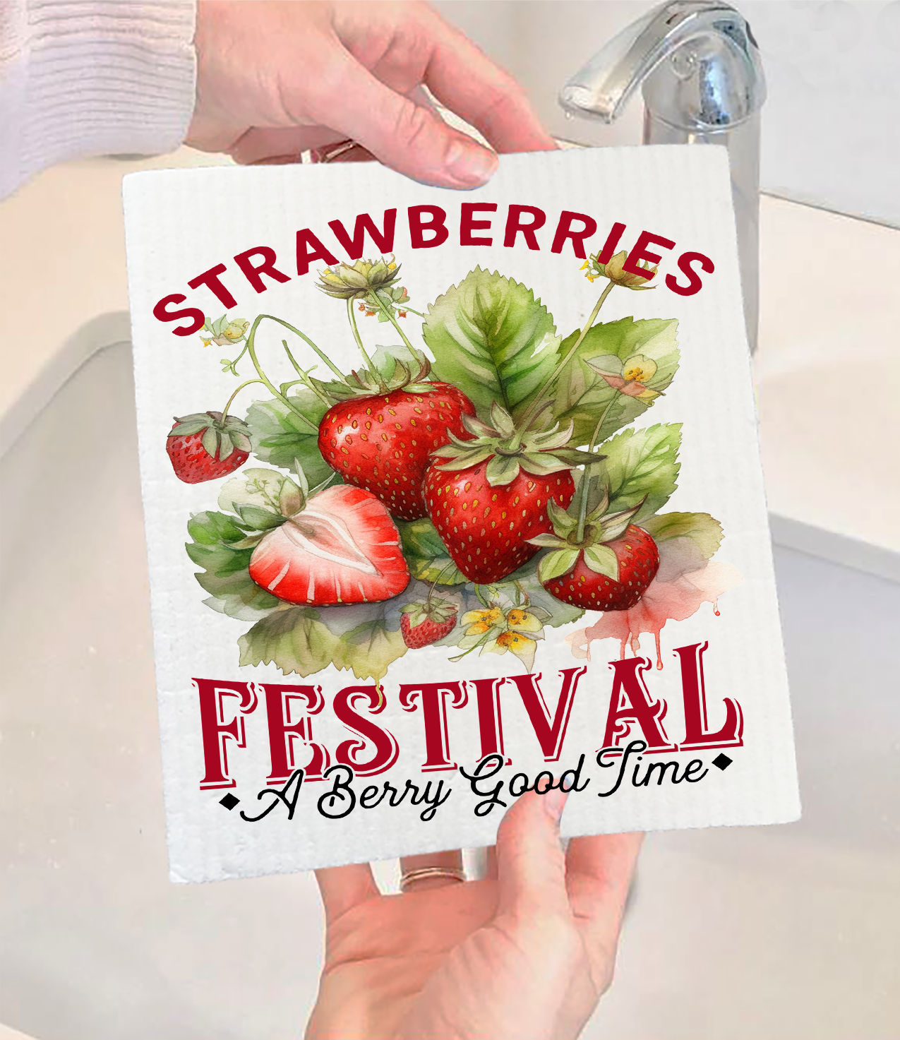 Strawberry Festival Swedish Dishcloth (Set of 2)