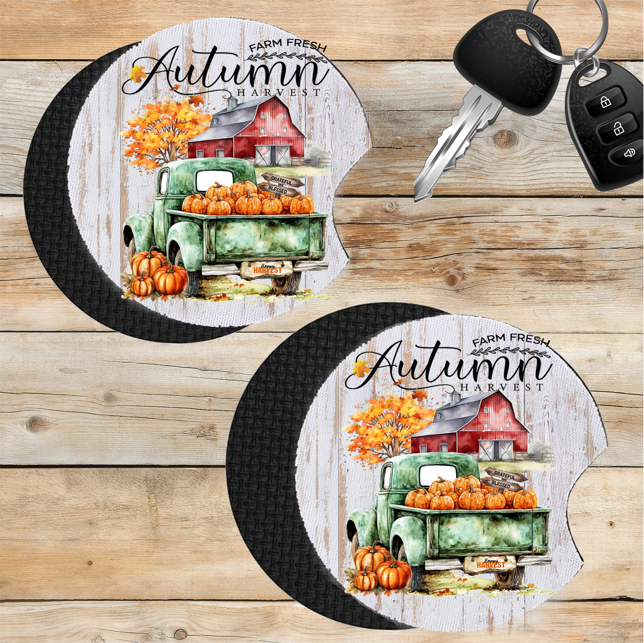 Car Coaster Fall farm Fresh Autumn
