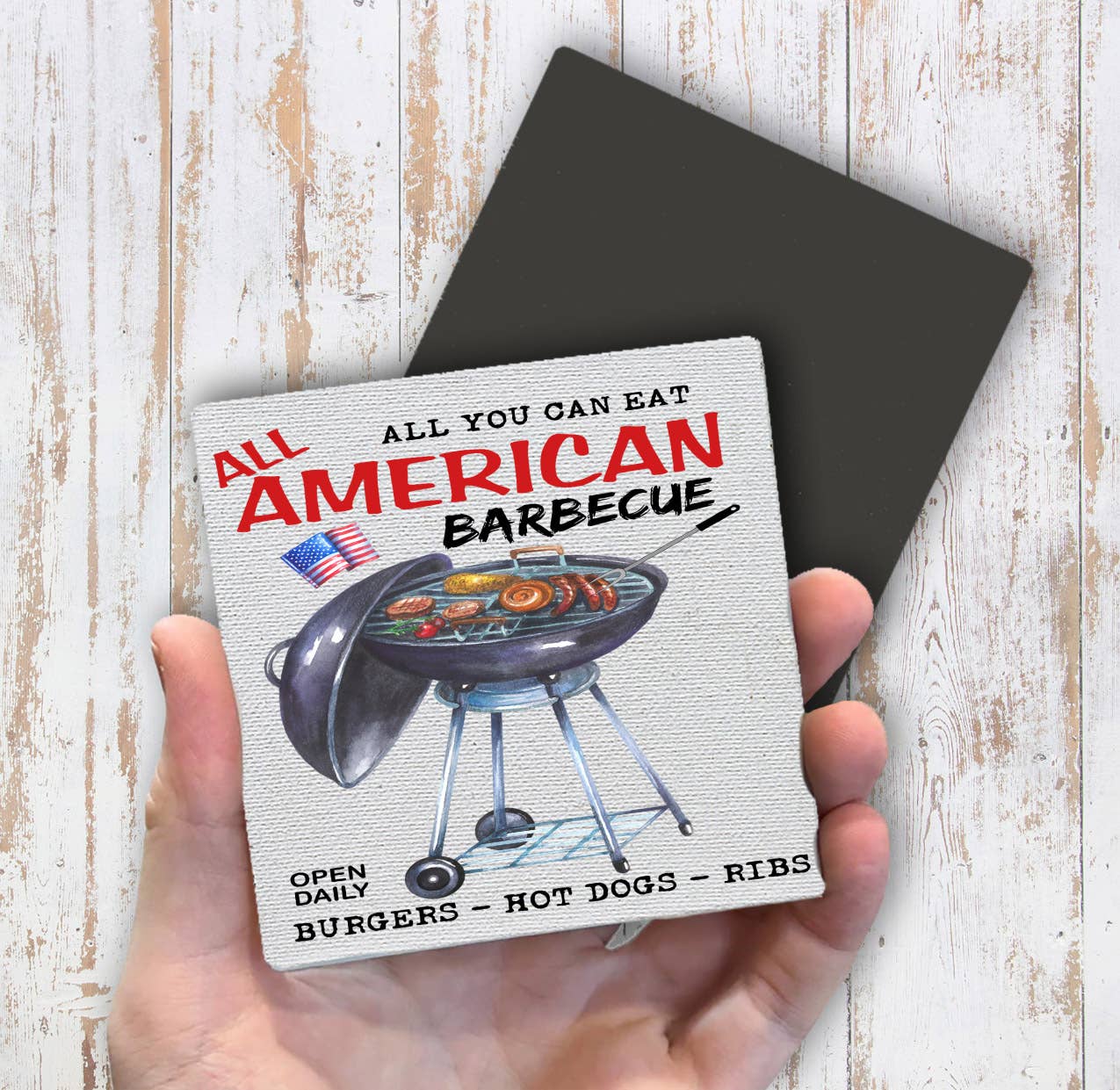 All American Barbecue Patriotic Magnet Fridge - Sets of 2