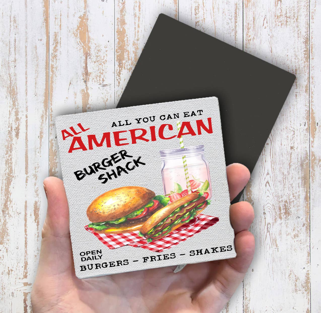 All American Burger Shack Patriotic Magnet Fridge - Sets of 2