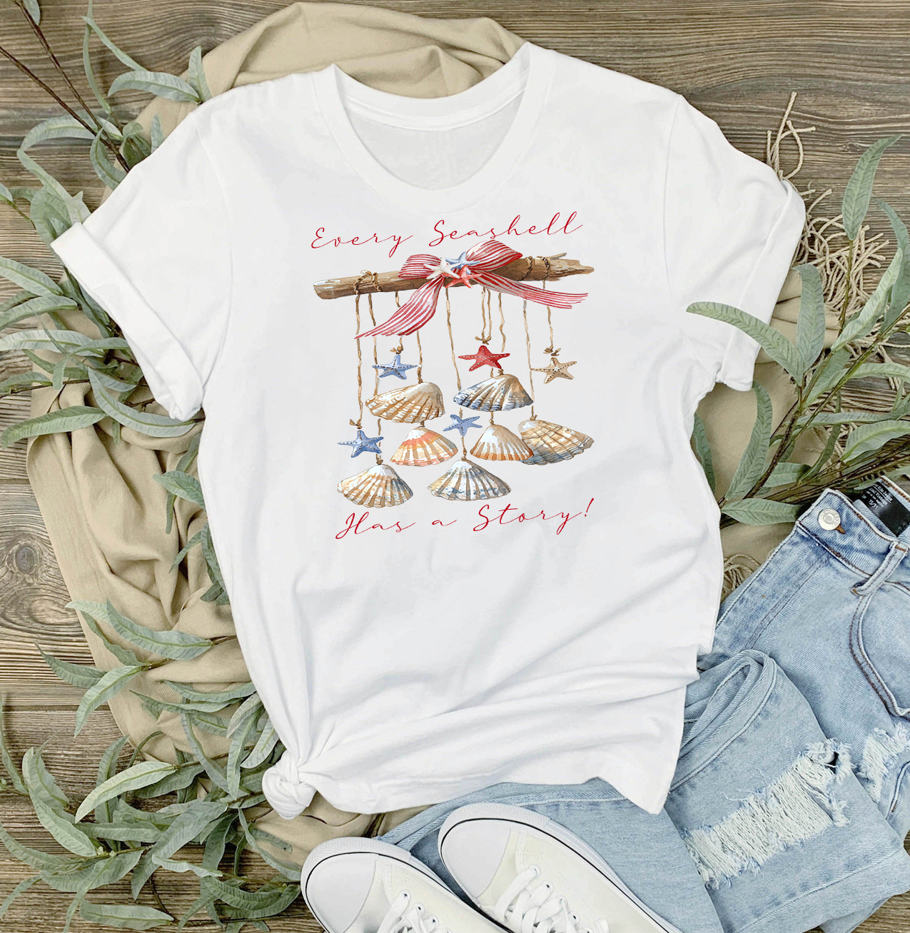 Every Seashell as a Story Beach T-Shirt