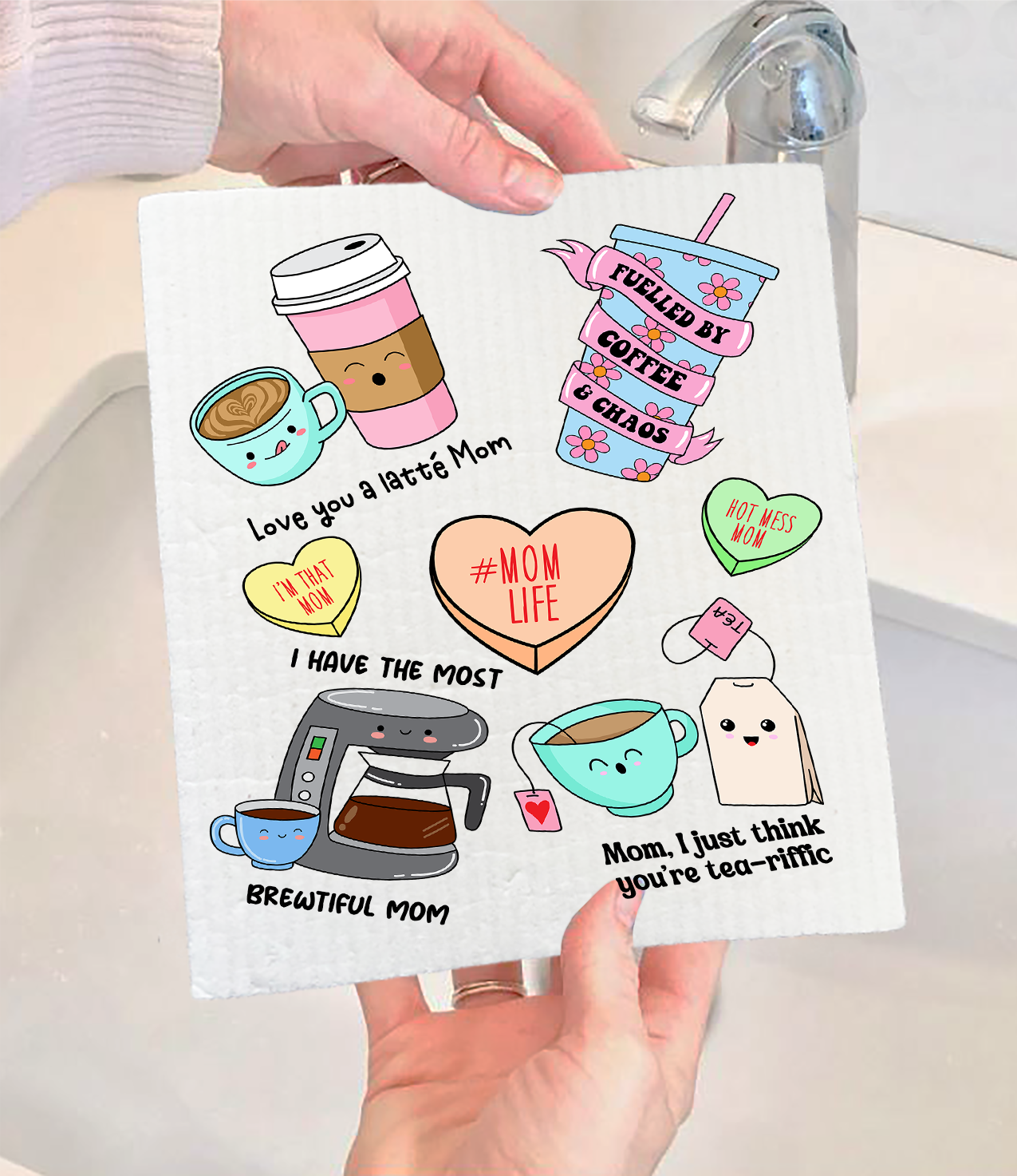 Mother's Day Puns Sarcastic Quotes Swedish Dishcloth (Set of 2)