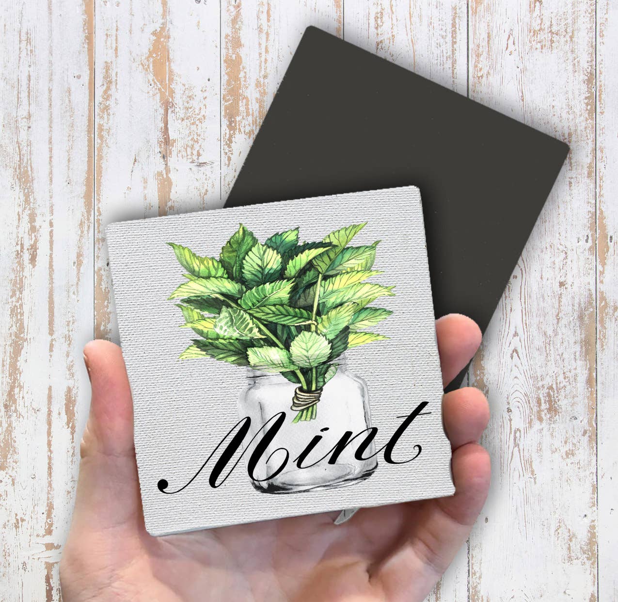 Farm Fresh Herbs Mint Magnet Fridge - Sets of 2