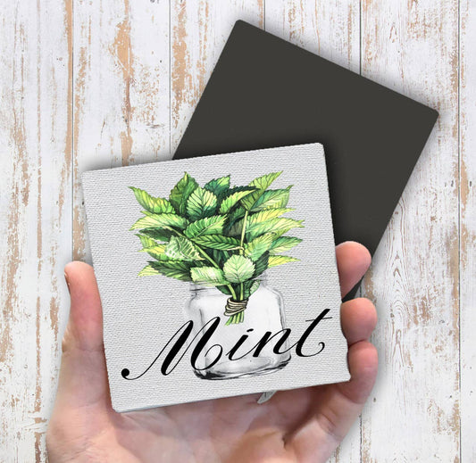 Farm Fresh Herbs Mint Magnet Fridge - Sets of 2