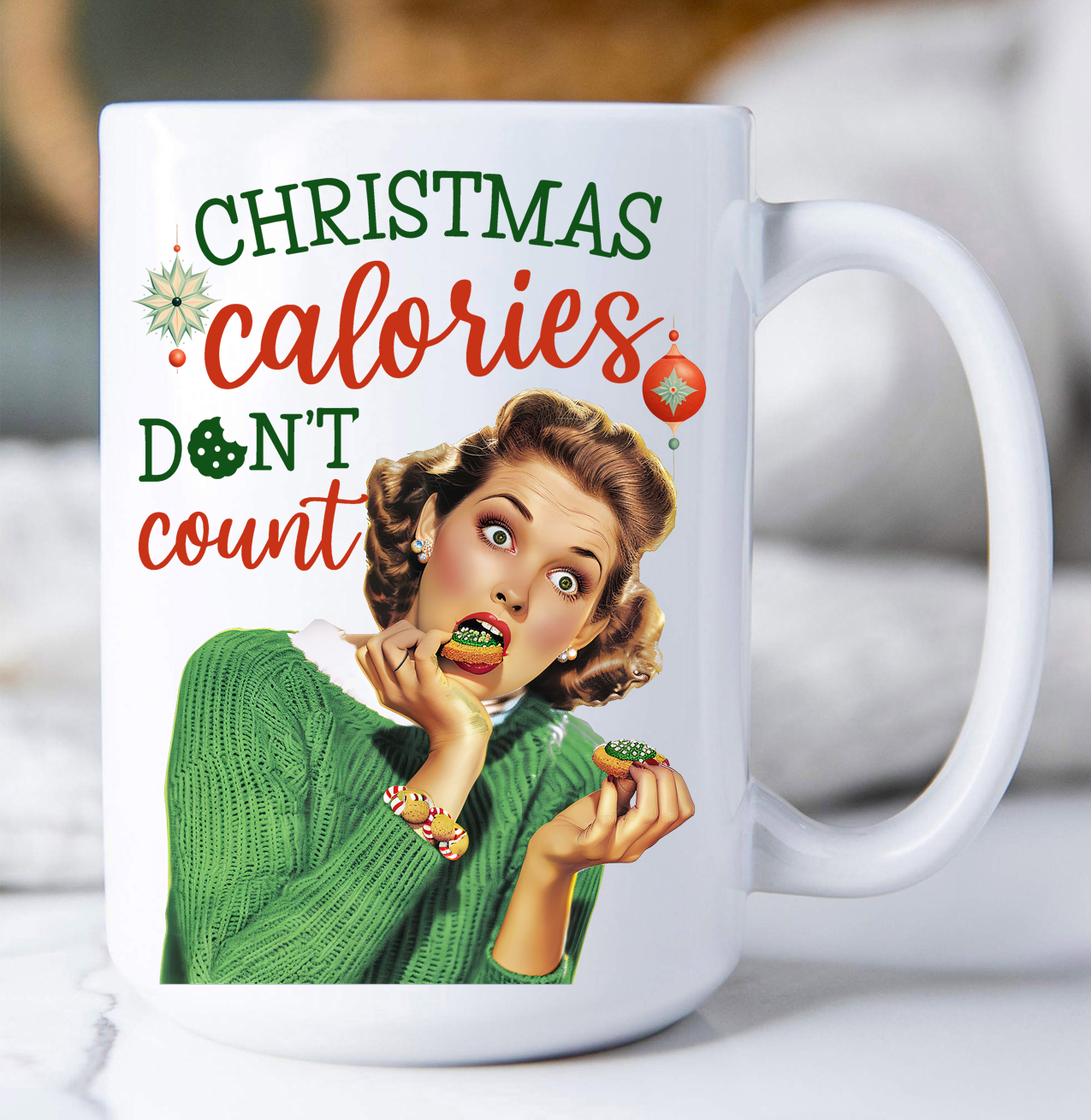 Christmas Funny Calories Don't Count Coffee Mug