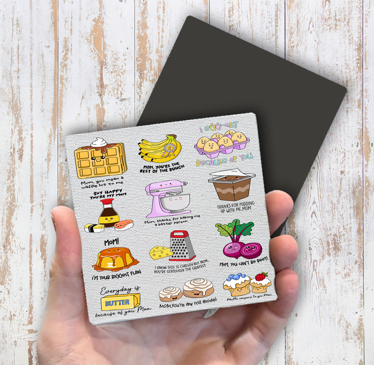 Mother's Day Puns Funny Quotes Magnet Fridge (Set of 2)