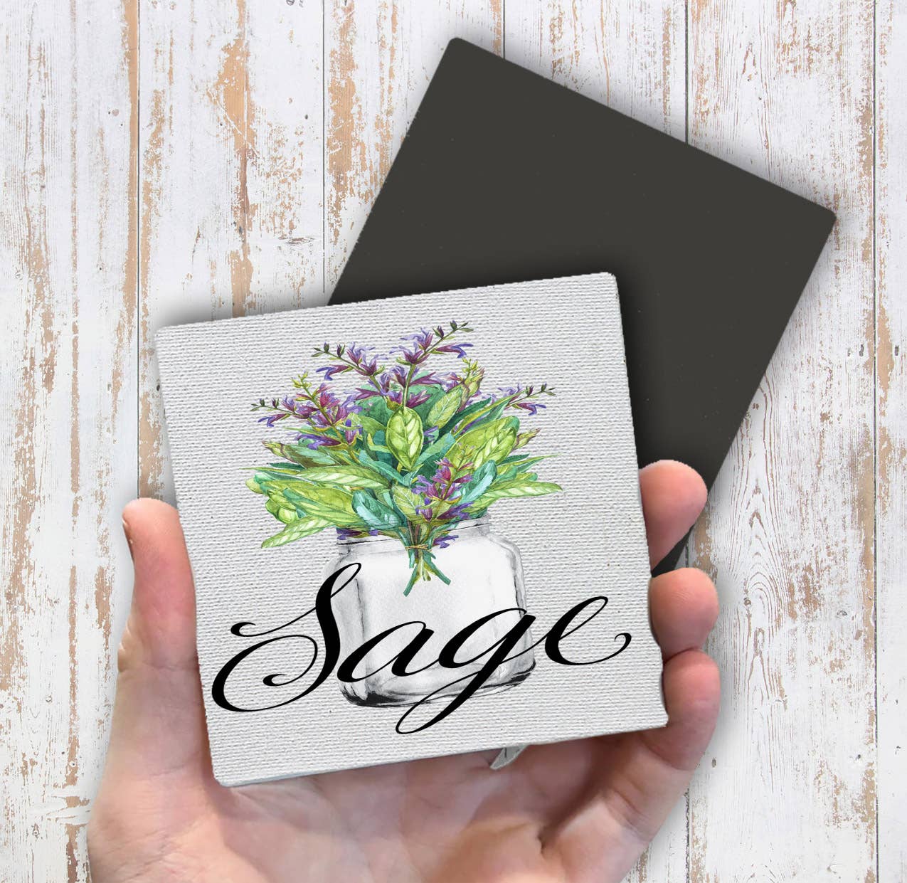 Farm Fresh Herbs Sage Magnet Fridge - Sets of 2