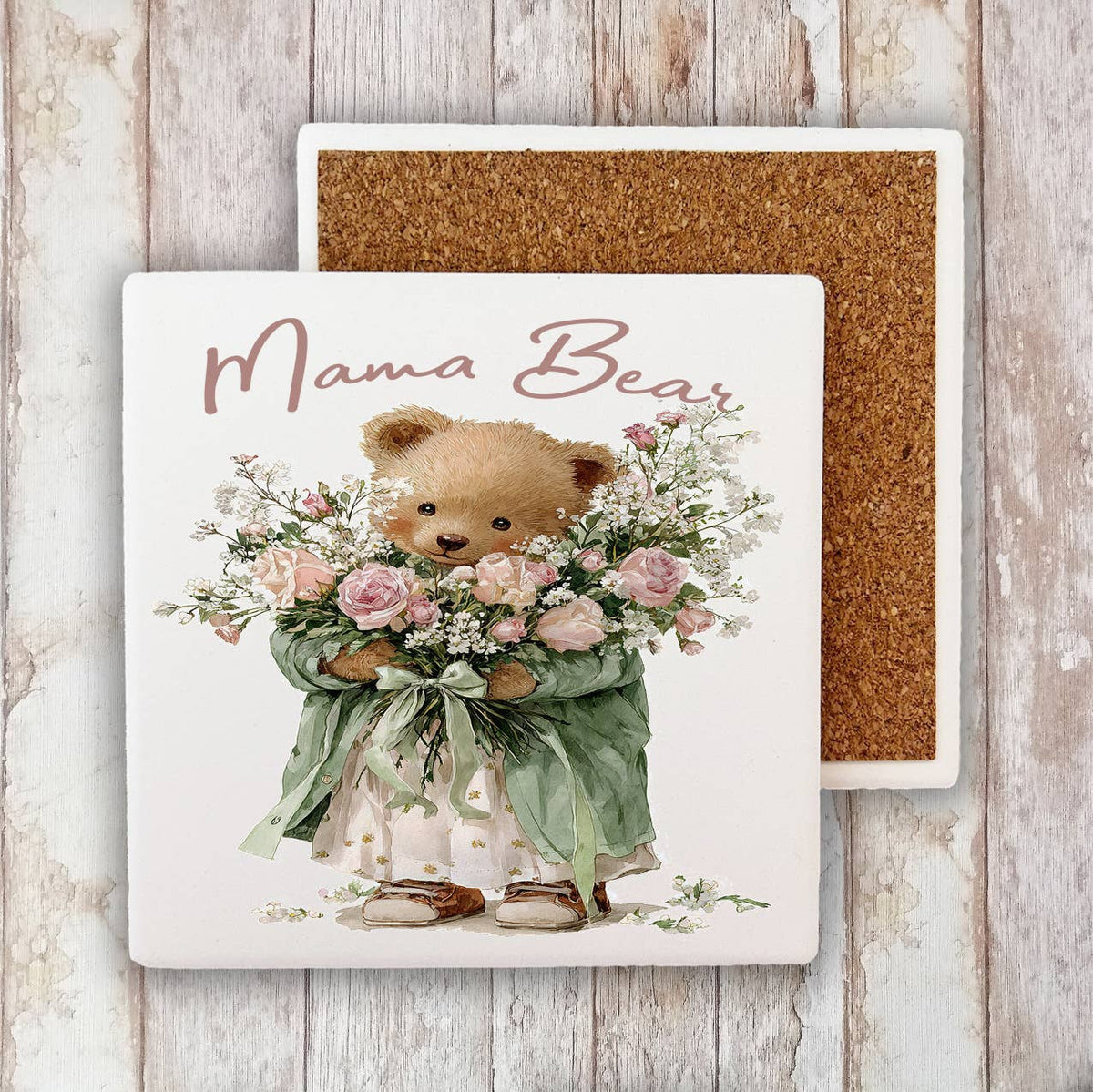 Mother's Day Mama Bear Stone Coaster