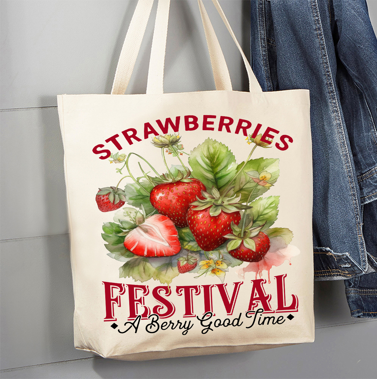 Strawberry Festival Canvas Tote Bag
