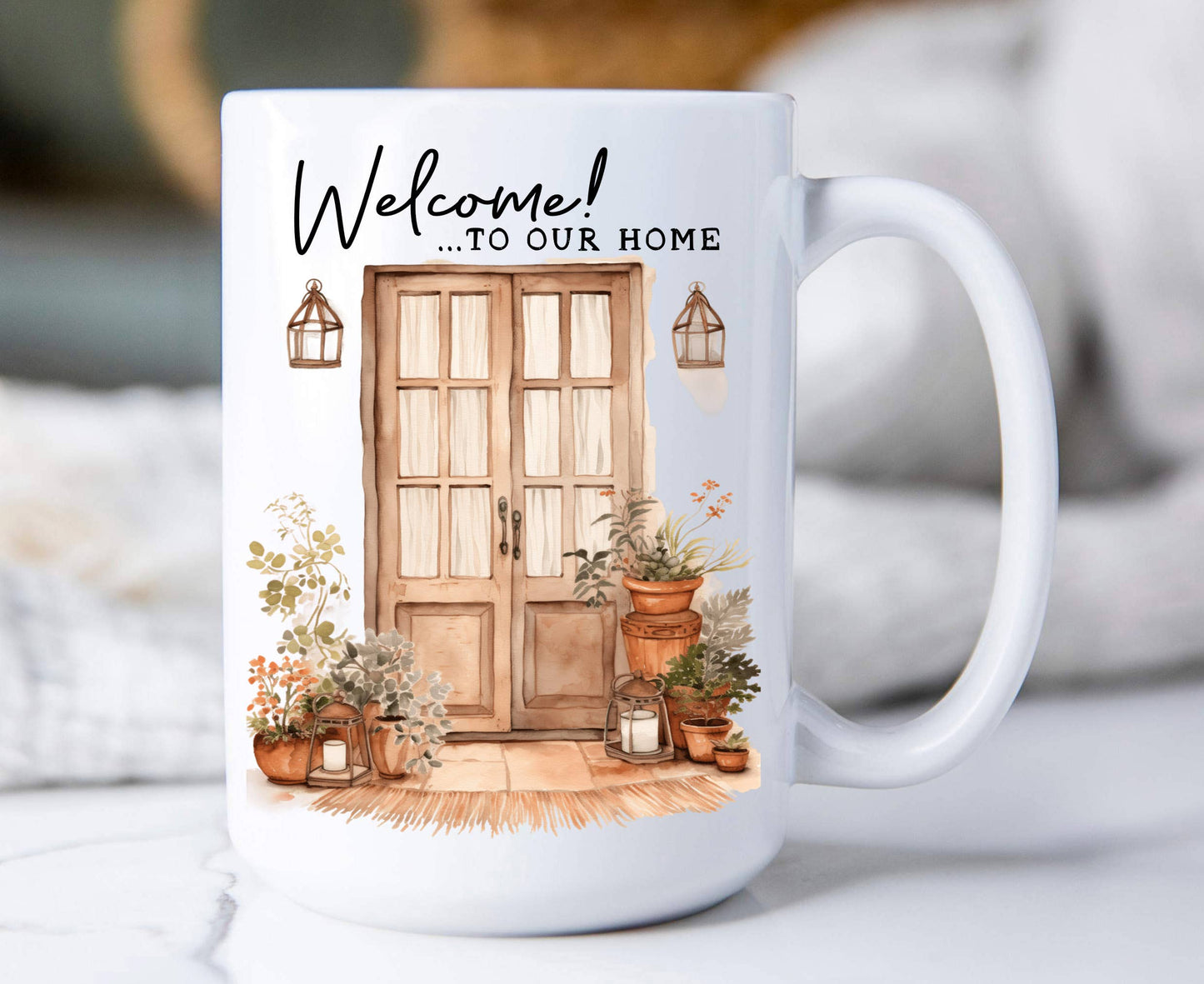 Welcome to our Home Front Door 15 oz Coffee Mug
