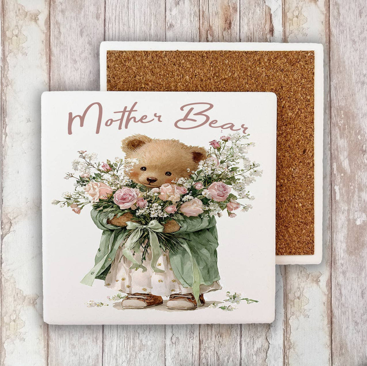 Mother's Day Mother Bear Stone Coaster