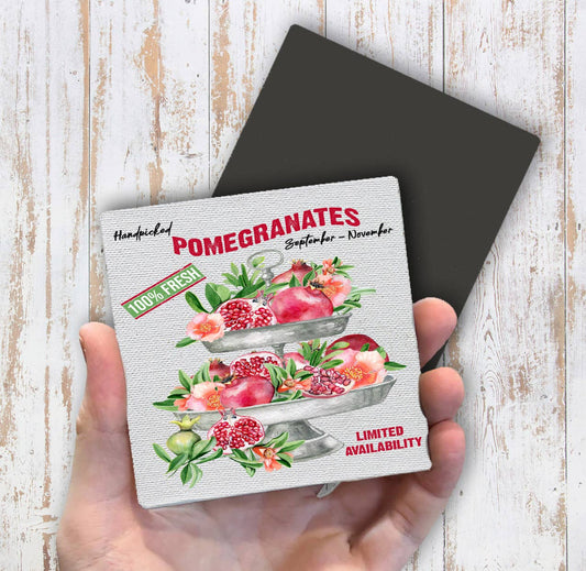 Farm Fresh Pomegrantes 2 Tier Tray  Magnet Fridge - Sets of 2