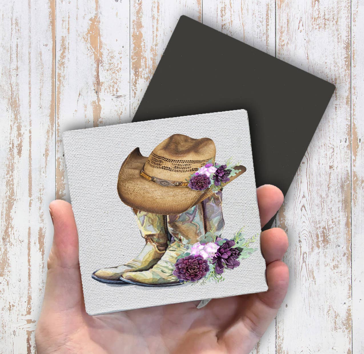 Western Cowboy Boots Hats Southwestern Magnet Fridge - Sets of 2