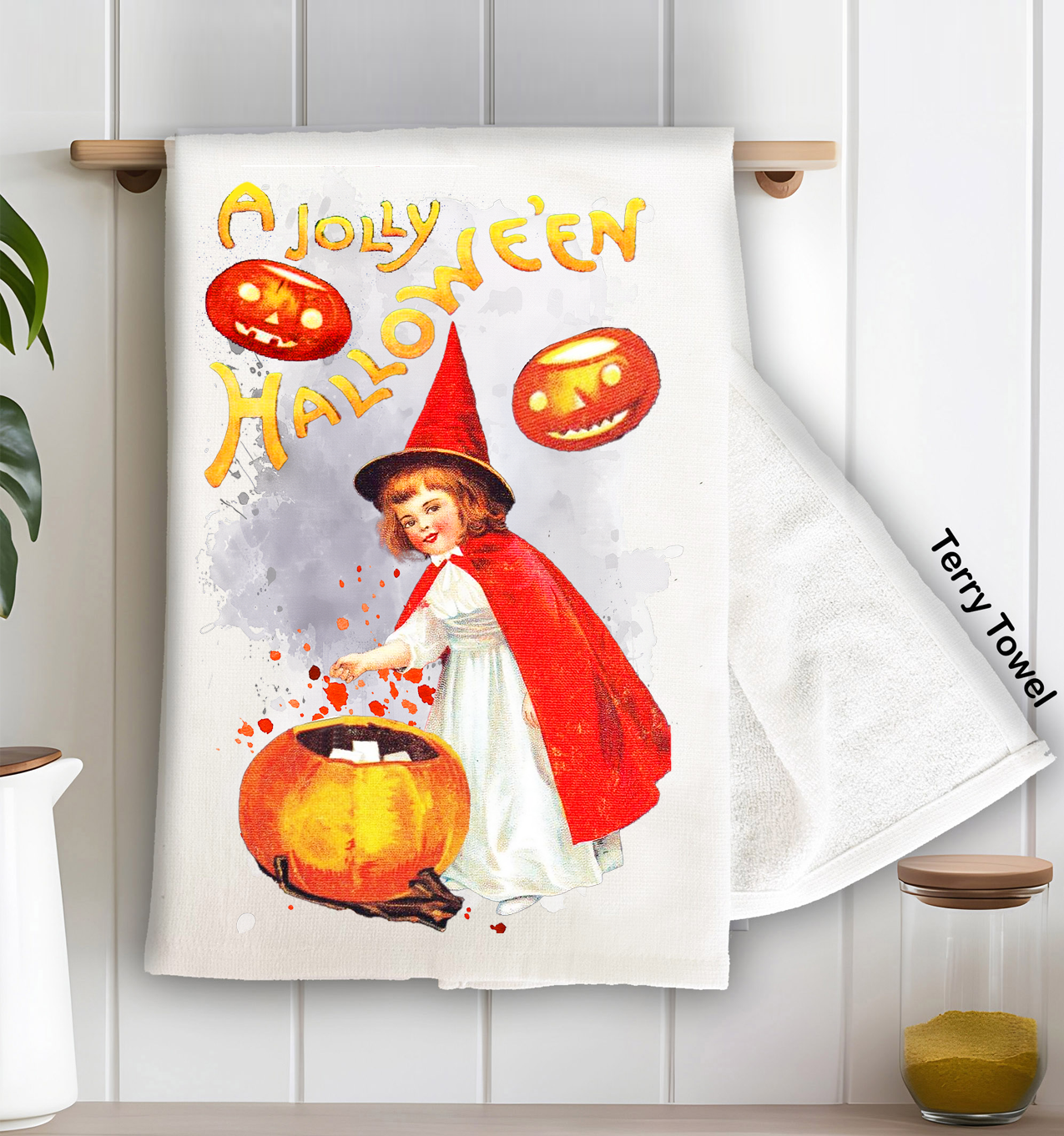 A Jolly Halloween VintageKitchen Terry Towel